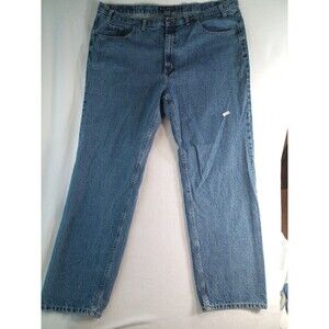 Real Ranch Jeans Mens 46x34 Relaxed Fit Light Wash Denim Workwear Straight (P)